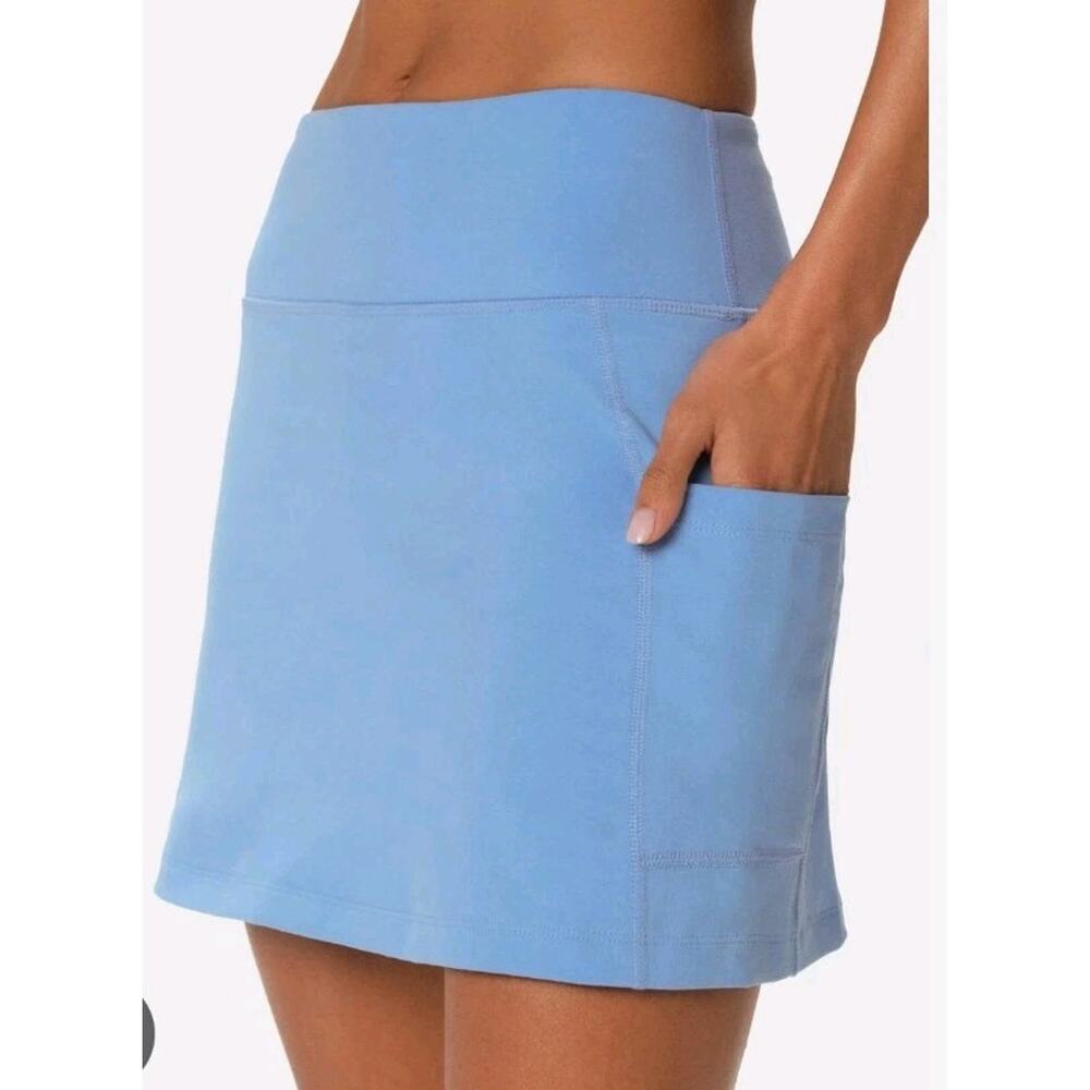 NEW Mate the Label Organic Stretch Pocket Skort Size L Lagoon Blue Pull On Mini - Picture 4 of 12